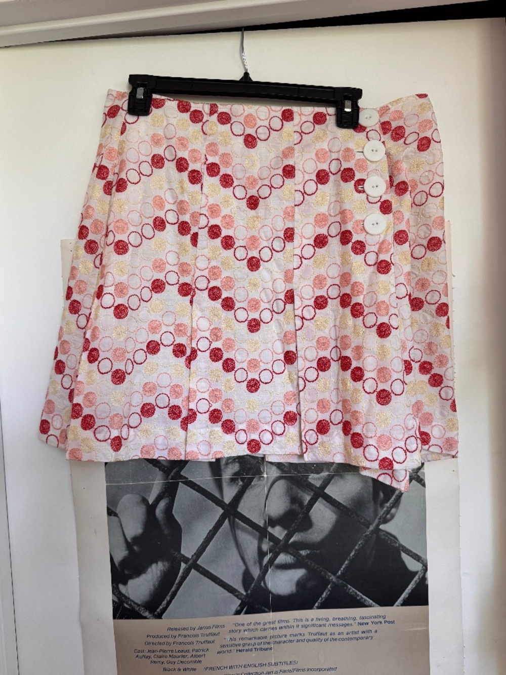 Elevenses Anthropologie Embroidered Circles A-Line Skirt